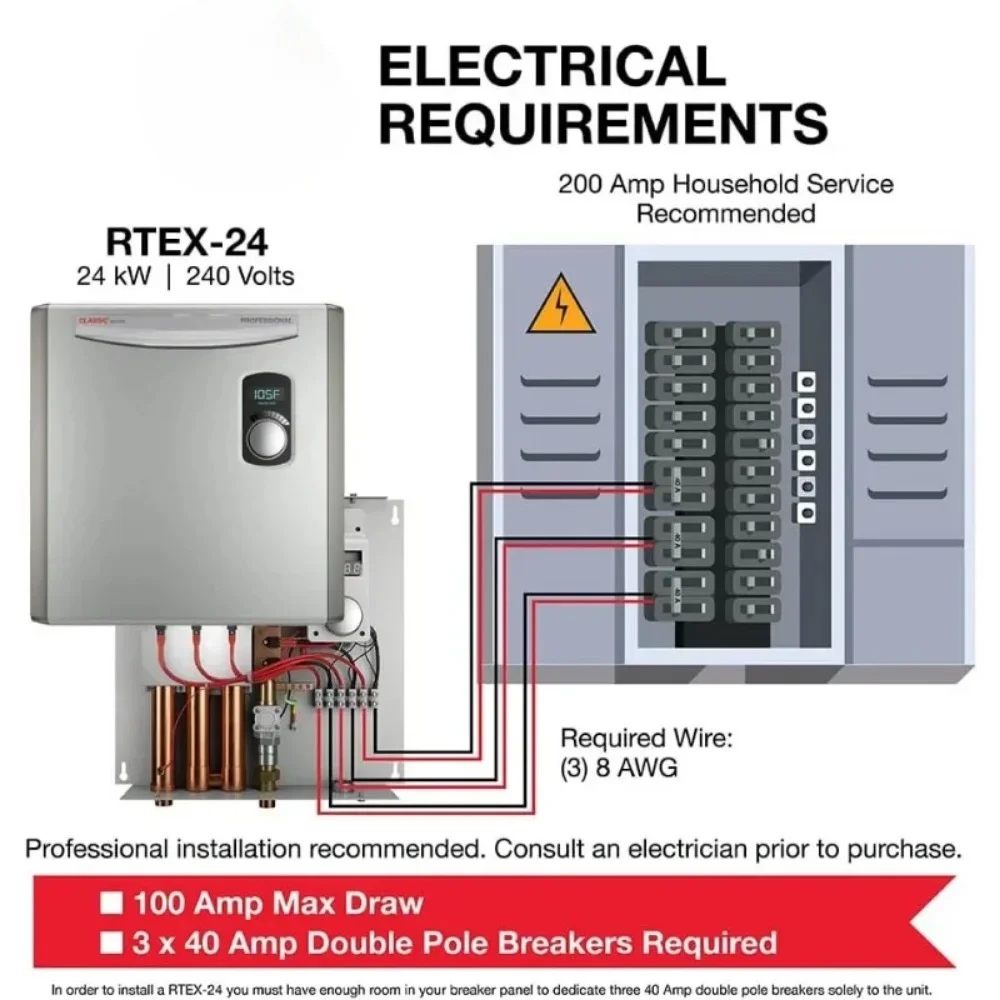 Haoyunma tankless elektrische Heizung 24kw 240v, graue Heizung im Winter