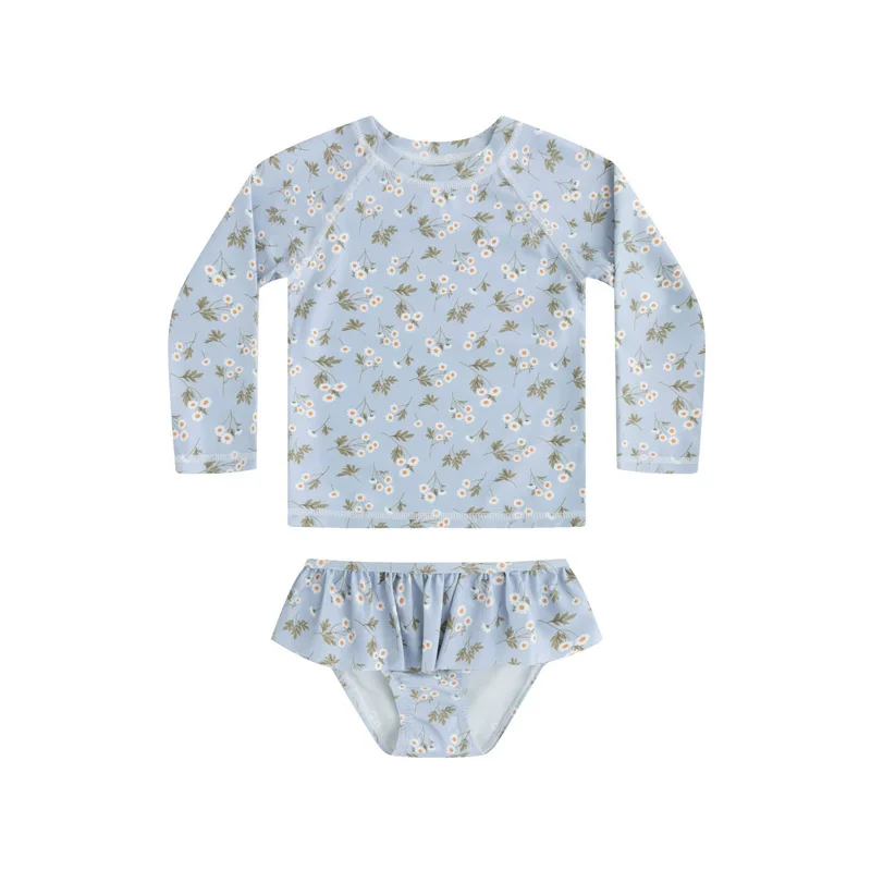 

Girls Ruffle Swimsuit with Cap Summer Beach Wear UPF50+ Kids Bikini 2026 Trendy Traje De Baño Niña