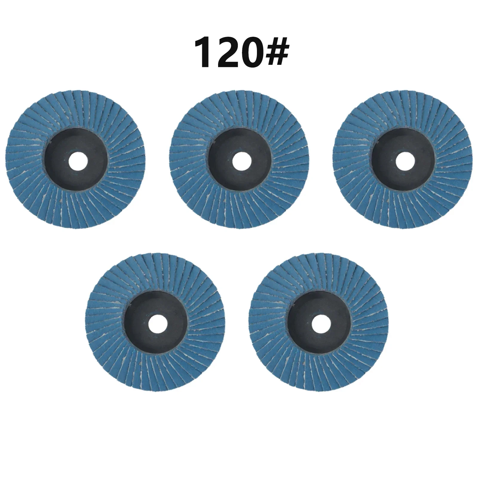 40-120 grane 5 pezzi dischi abrasivi 40-120 #40/60/80/120 grane 40/60/80/120 #75mm blu Flap piatto per smerigliatrice angolare