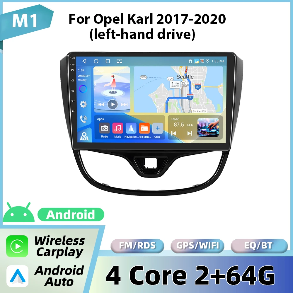 Podofo Draadloze Carplay Android Auto Radio Voor Opel Karl 2017-2020 (links) Auto Intelligente Systemen GPS BT FM/RDS 2din Autoradio