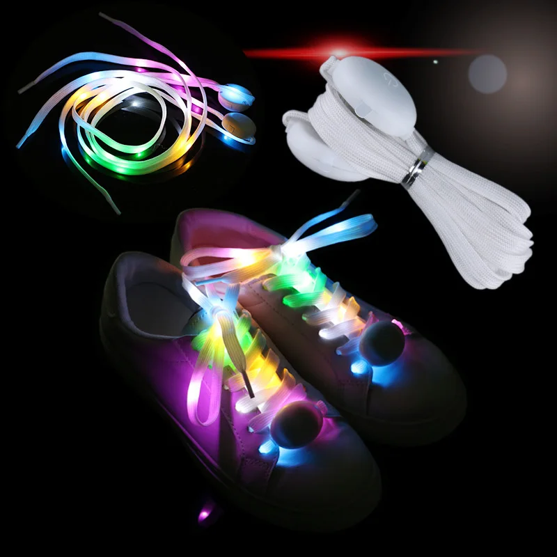 LED Luminous Shoelace Nylon Glowing Shoelaces LED Outdoor Running Flashing Shoelace Glow In Dark Novelty Children Shoelace 110CM