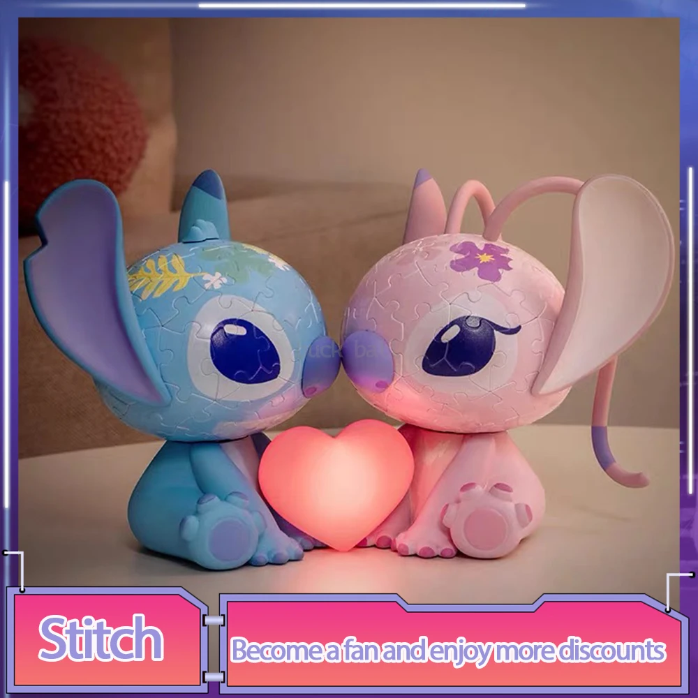 

3d-Jp Lilo & Stitch Figure Anime Stitch Angel Love Night Light Room Decoration Girl Kawaii Night Lamp Room Decora Christmas Gift