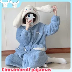 Miniso Cinnamoroll Adult Cosplay Costume Robes Kigurumi Onesie Anime Nightgown Cartoon Pyjamas Girl Boy Overalls Christmas Gift