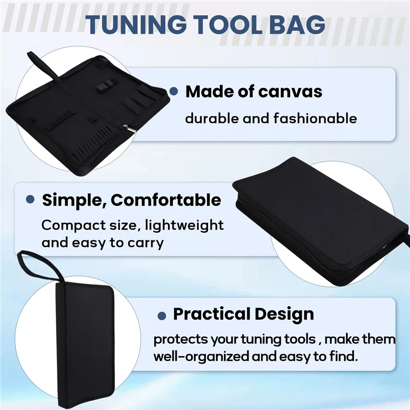 

XFDZ-Piano Storage Bag Canvas Tote Tuning Tools Case Portable Tool Boxes Accessories And Supplies Container Bag