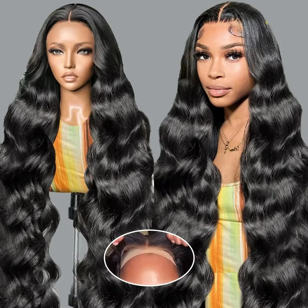 Ready Wear And Go Glueless Wigs 32 34 36Inch No Glue Body Wave Lace Closure Wig Pre-Cut Remy Human Hair Curly Wet And Wave