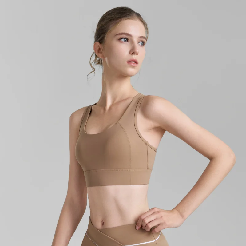 ملابس داخلية رياضية عالية القوة للنساء، سترة يوجا ثابتة قابلة للتنفس، تدعم اللياقة البدنية في الظهر #3