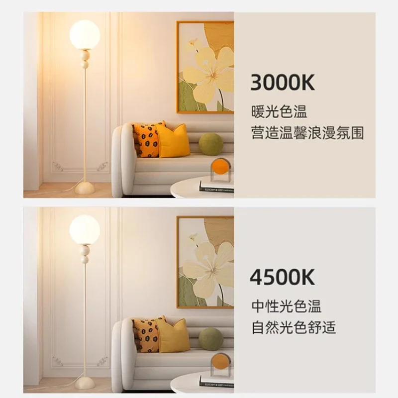 Cream Style Led Floor Lamps for Living Room Sofa Side Standing Lamp Bedroom Bedside Lights Indoor Lighting Fixtures Home Decor images - 6