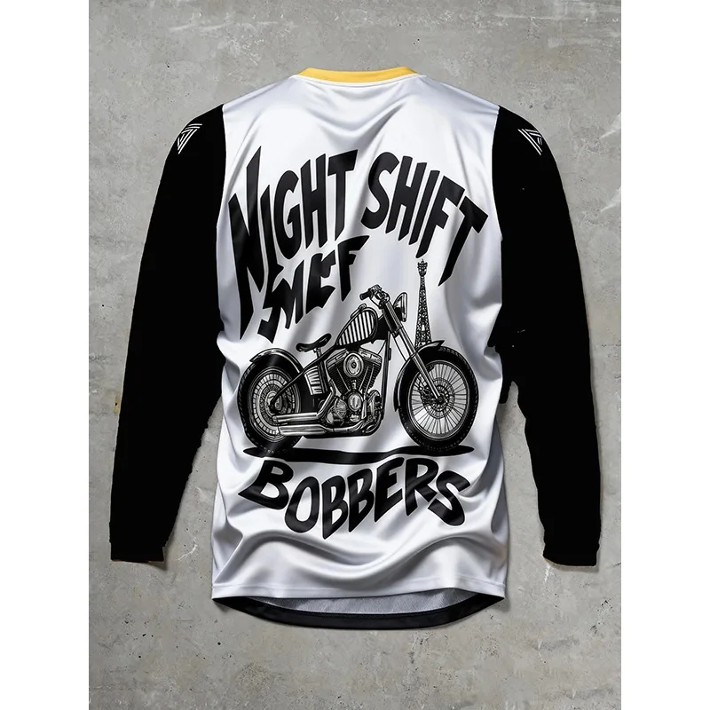 

Ретро-мотоцикл с 3D-принтом и длинным рукавом, хардкорный привлекательный байкерский наряд, законодатель моды, стиль, необходимый для переключения