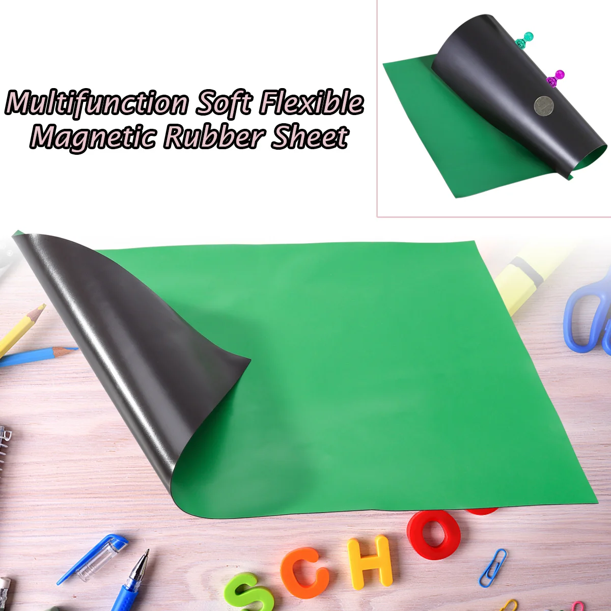

Multifunction Magnetic Sheet Black Rubber Flexible Ads Notice Bulletin Board Suitable for School Company 297Mm 210Mm 05Mm