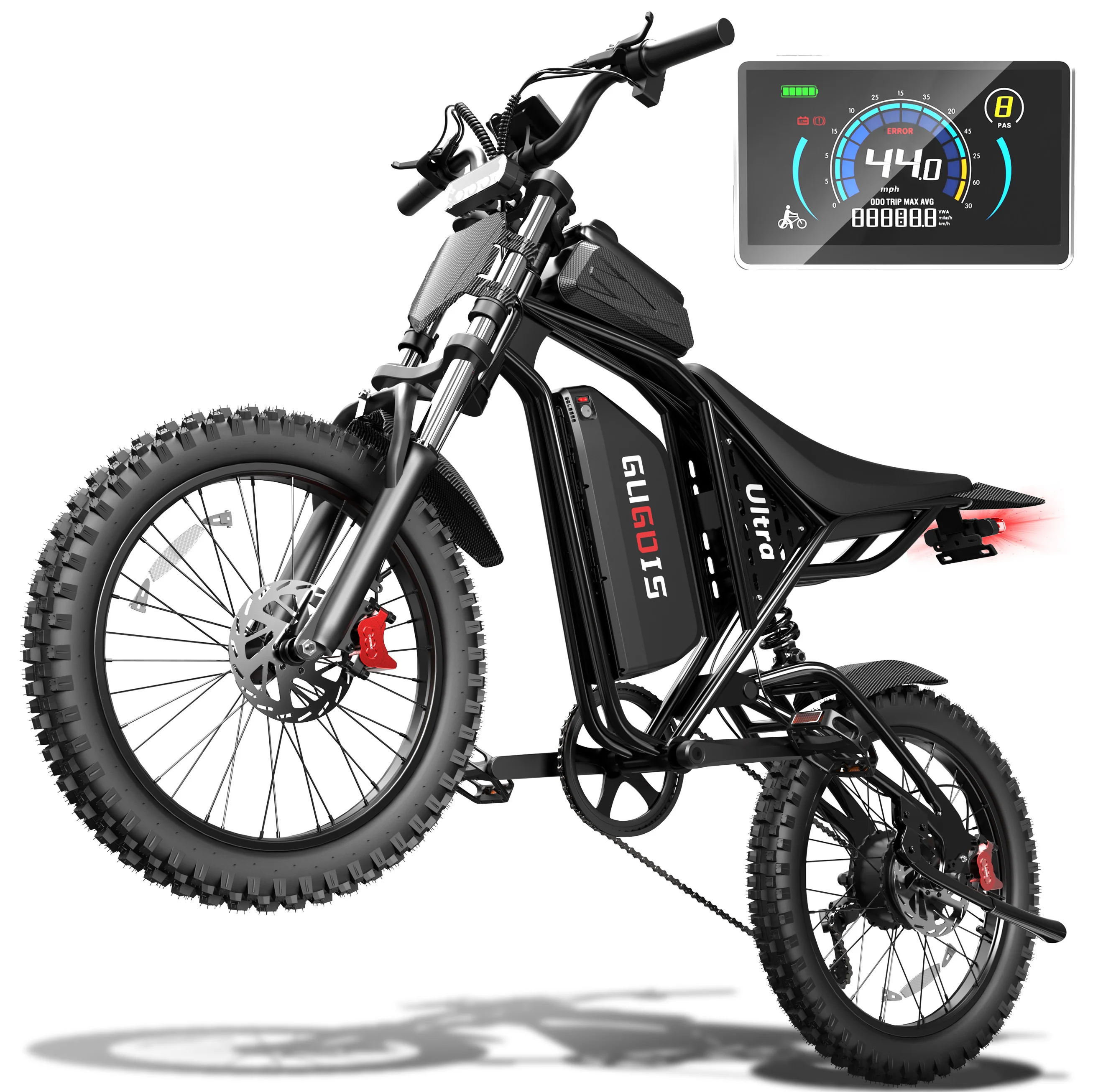 

2500W Electric Dirt Bike for Adults with NFC Unlock, Alarm, 52V 25Ah Battery, 90 Miles, 40 MPH, 17x3.0" Deep Teeth Off-Road Tire