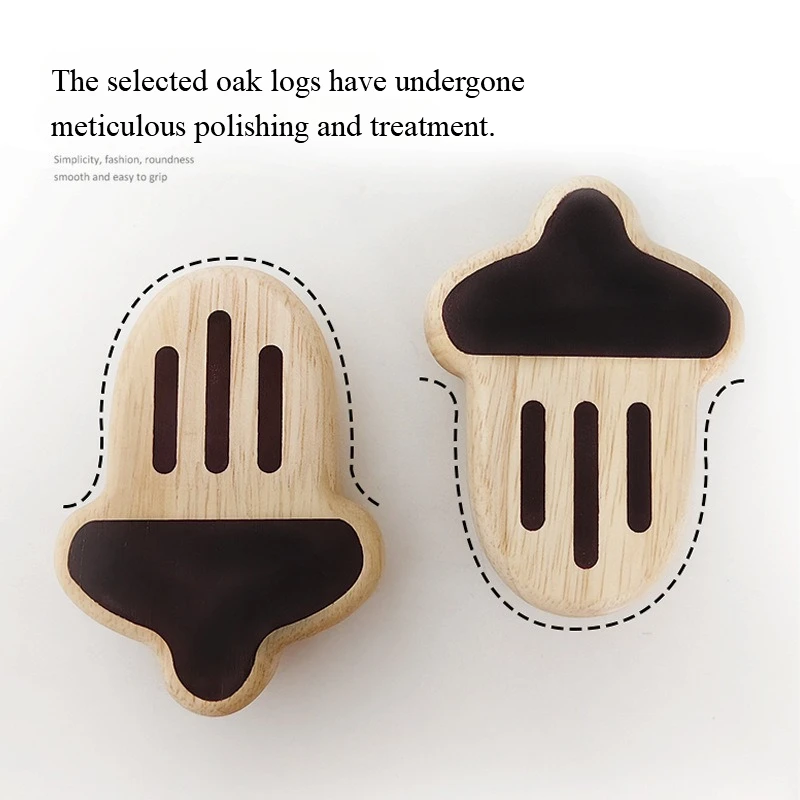 Cute fun pine fruit solid wood handle modern simple entrance without punching creative multi-function cabinet door handleds