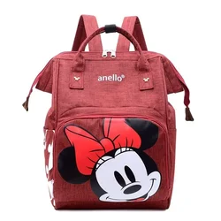 Disney Mickey Mouse and Minnie Cartoon Anime Backpack for Male and Female Students Portable School Bag Large Capacity Backpack