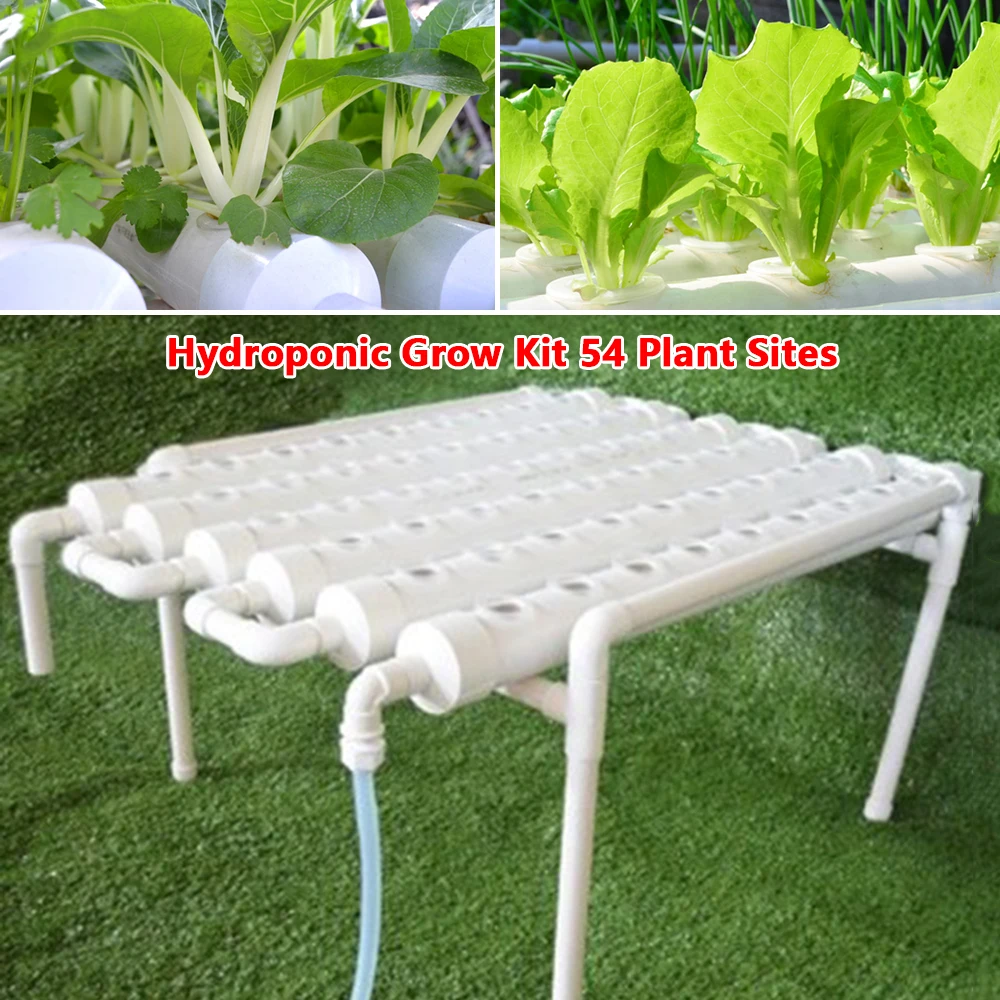 Soilless Cultivation Bracket Hydroponic Grow Kit 54 Plant Sites Plant Vegetable Stand