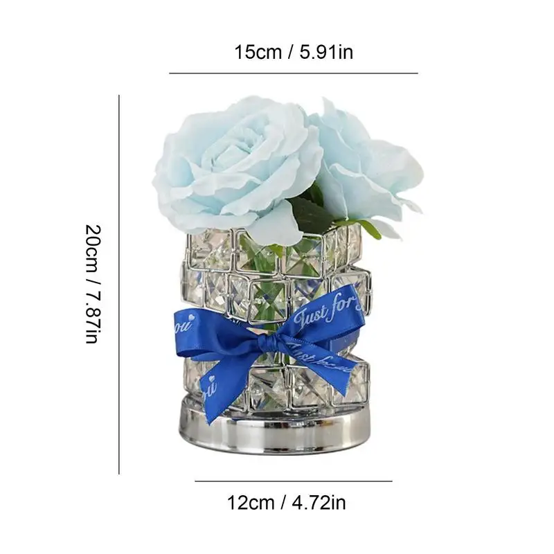 Lâmpada de mesa artificial Rose Bouquet com base antiderrapante, Luz noturna realista, Simulação 3 cores