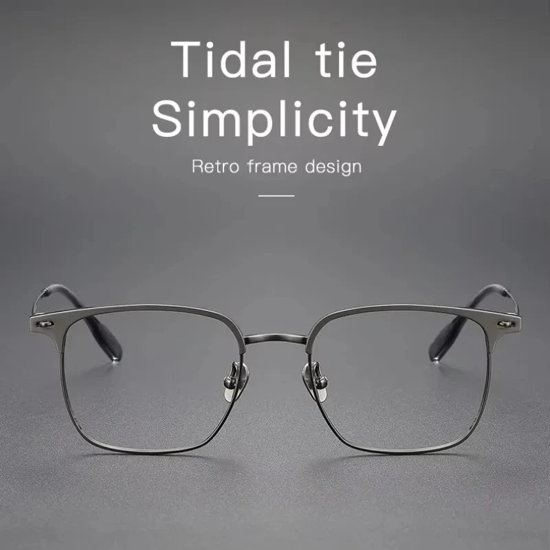2026 Classic Pure Titanium Eyeglass Frame - Handcrafted with intricate designs comfortable and durable. Suitable for daily