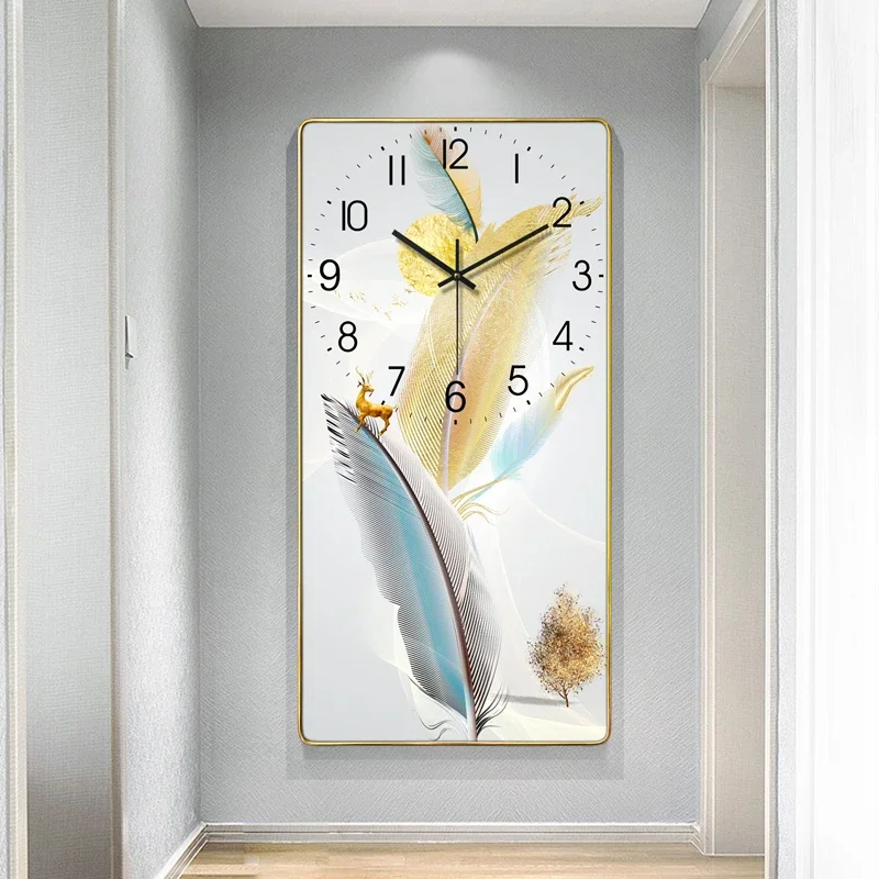 Large Living Room Wall Decoration Dining Room Clock Painting Modern Contracted Clock Household Fashion Hanging Table Rectangle