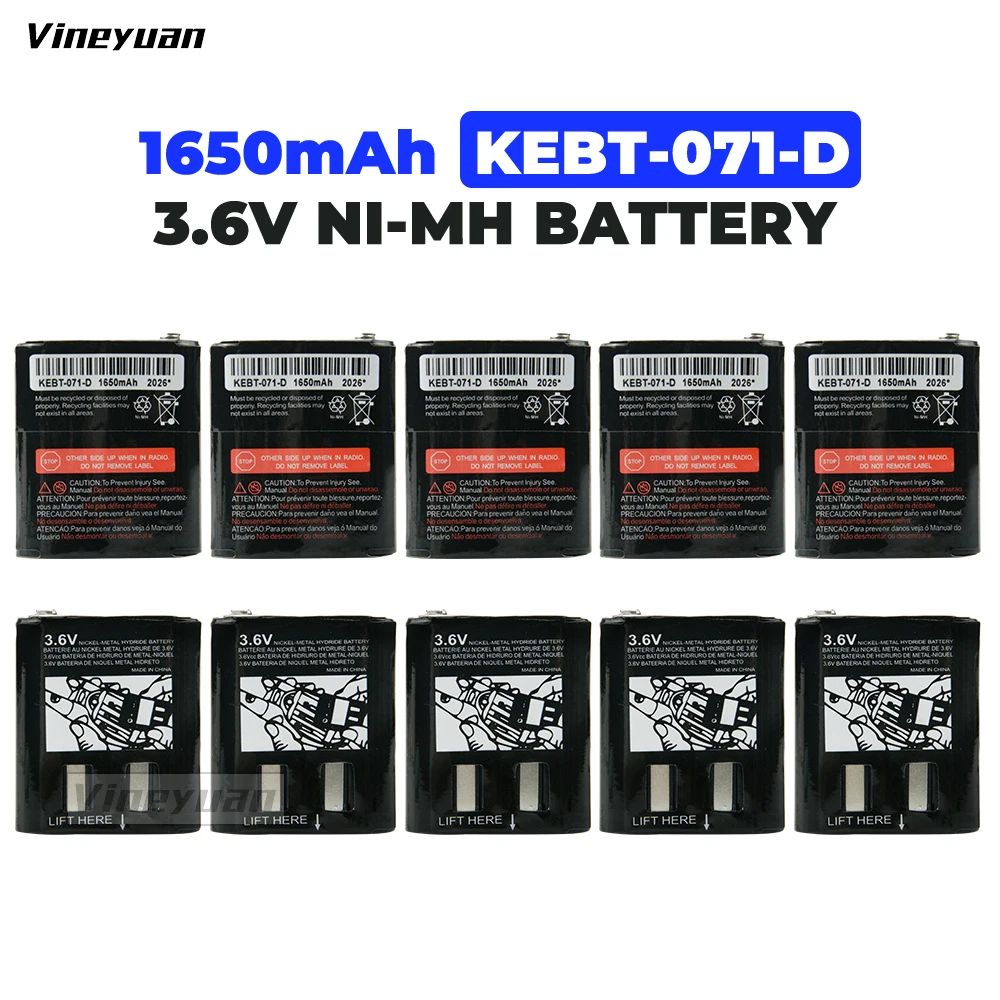 

10PCS 1650mAh NI-MH Battery for MOTOROLA KEBT-071A KEBT-071-B KEBT-071-C KEBT-071-D HKNN4002 Two-Way Radio Rechargeable Battery