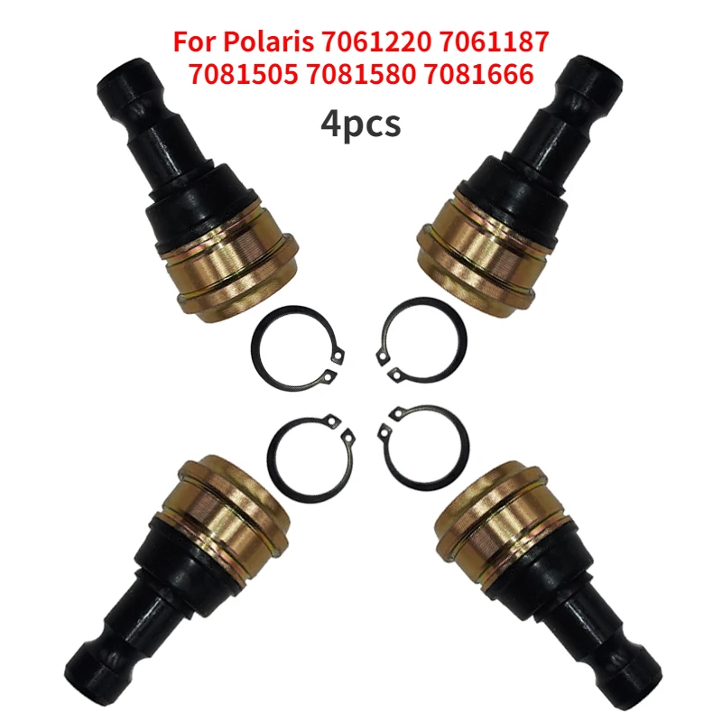 

For Polaris 7061220 7061187 7081505 7081580 7081666 Globe Joint 4pcs Ball Joints Upper and Lower Ball Joint