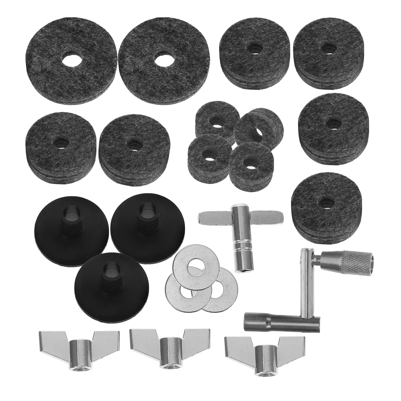 

23 Pcs Drum Set Nuts Cymbal Stand Pads Replace Key Metal Replacement Accessory Parts