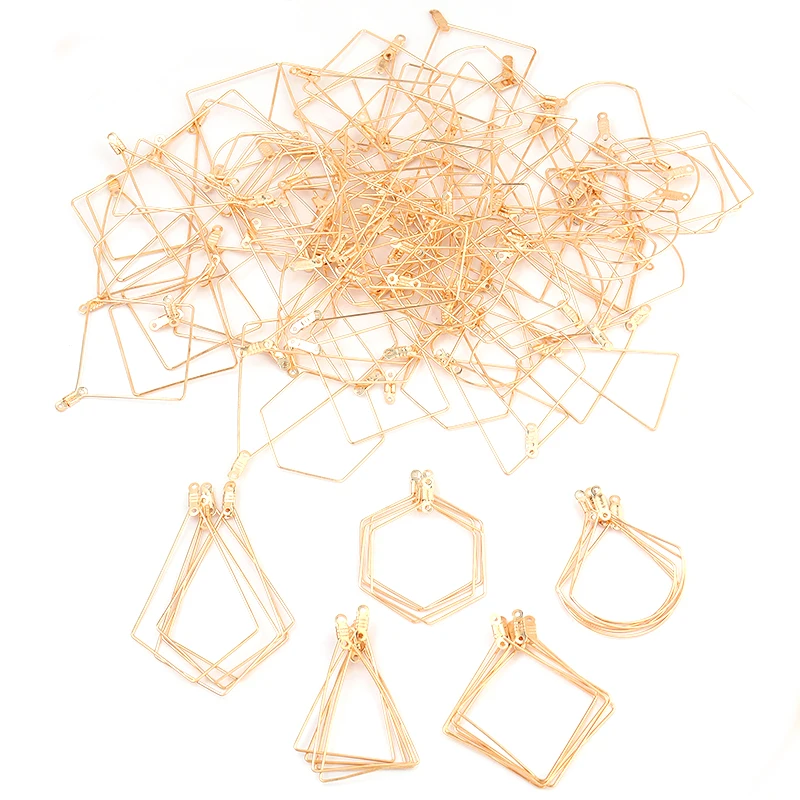 

10pcs/lot Geometric Shape Earring Frame Drop Earrings Findings Irregular Ear Wire Hoop for Jewelry Making DIY Earring Findings