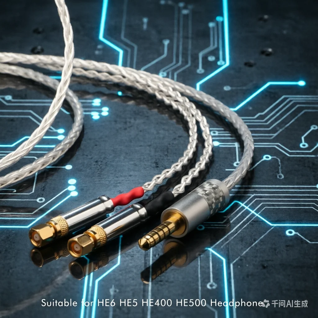 Preffair Headphone Upgrade Cable with 3.5/4-pin XLR Balanced for He5 He6 He400 He500--E50108