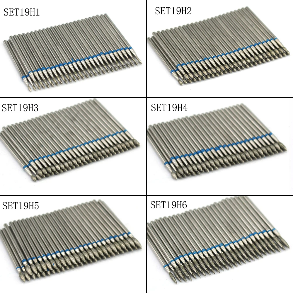 50個入り ダイヤモンドネイルドリル キューティクルクリーンビットセット マニキュア用電動カッタービットアクセサリー 角質除去