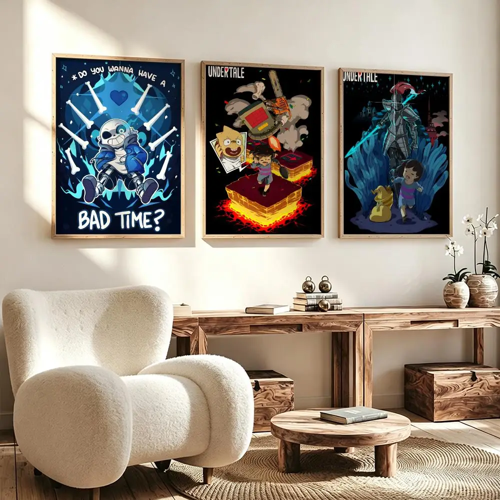 game Undertale Poster Poster HD Waterproof Self Adhesive Wall Art Print Decor for Bedroom Living Room Gift