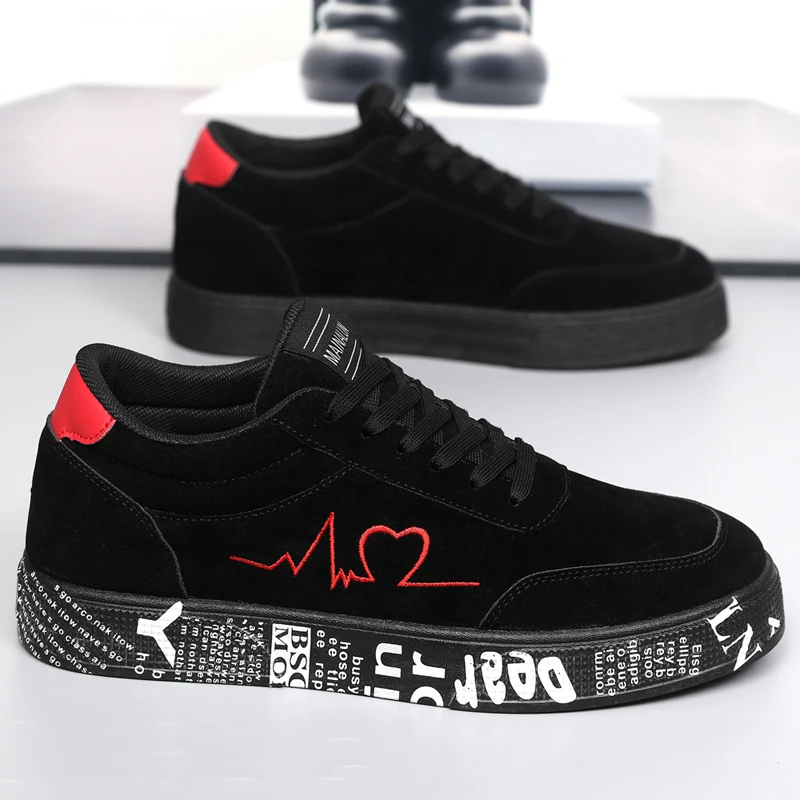 Breathable Mid-Top Sneakers , Heart & Music Graphic Design, Casual Streetwear Shoes for Couples, Valentine's Day & Birthday Gift - view 6