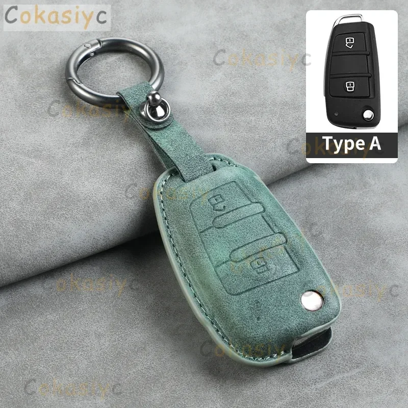 Кожаный чехол для автомобильного ключа для JAC JS2 S2 S3 S5 S7 T40 T50 Sei 3 A5 R3 Refine Flip 2-кнопочный чехол для автомобильного ключа, брелок для ключей