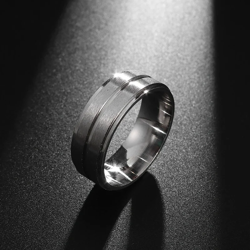 Exquisite and Charming Stainless Steel Solid Color Ring Perfect for Daily Wear Holiday Gift Jewelry for Men and Women