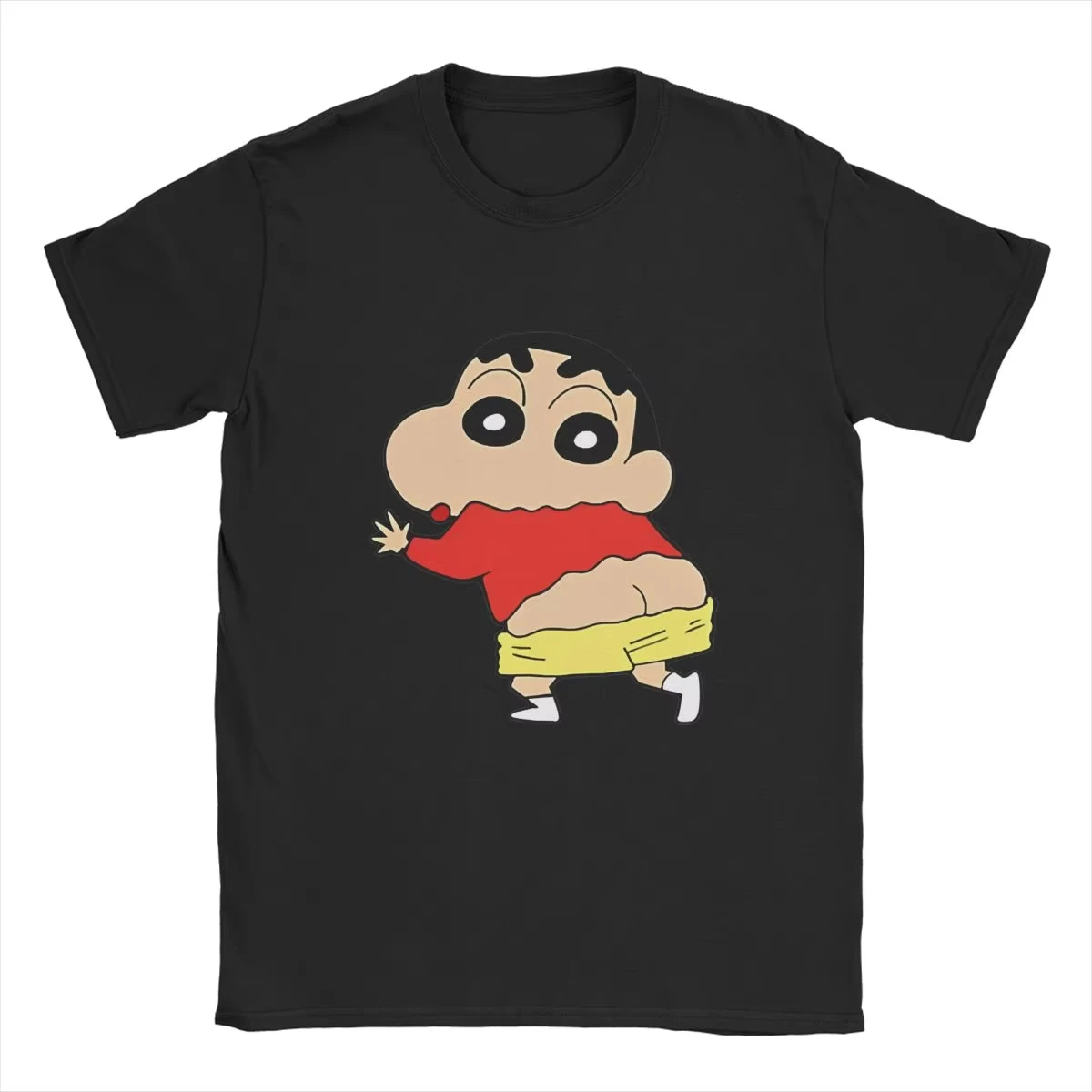 

Fun Crayon Shin-chan Men's T-shirt Anime Cartoon Fashion Short Sleeve Round Neck T-shirt Cotton Clothing