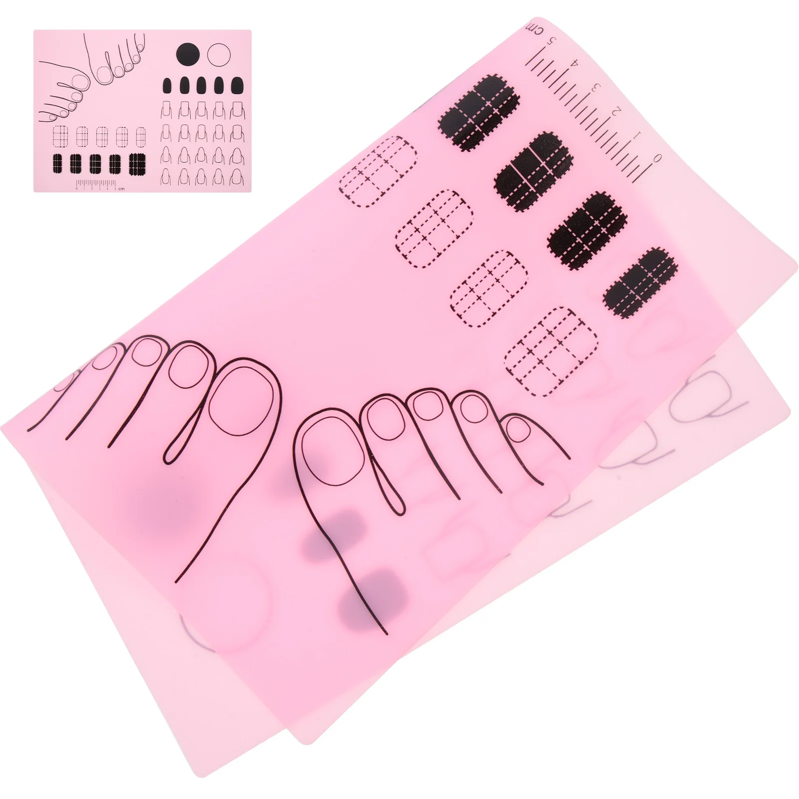 

Nail Art Stamping Mat Type Silicone Manicure Practice Pad Table Cover For Polish Coloring Guide Foldable Storage