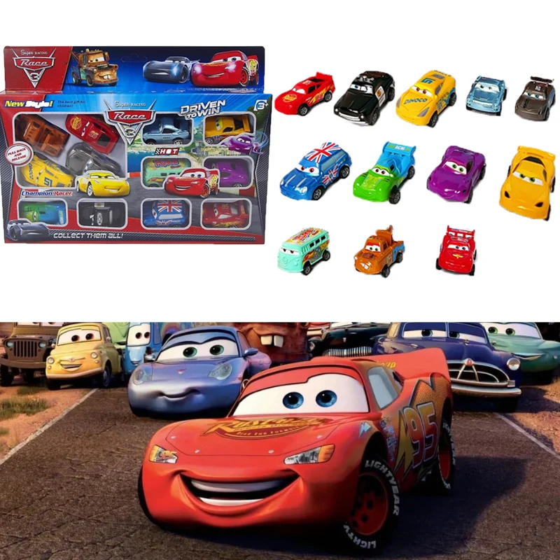 

В НАЛИЧИИ Бутик-подарочная коробка — Disney Pixar Cars 3 Rebound Cars, 12-компонентная серия Lightning McQueen Jackson Storm, модель автомобиля, игрушка ﻿