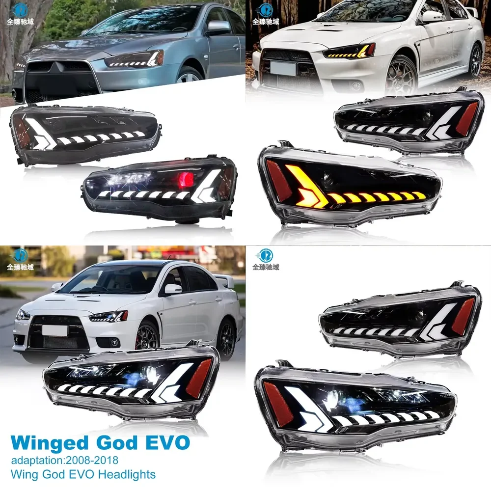 

New 12V 08-18 LANCER EX Modified LED Headlight Assembly RGB rainbow 6000K IP68 6000-8000LM Plug Play ABS/PC
