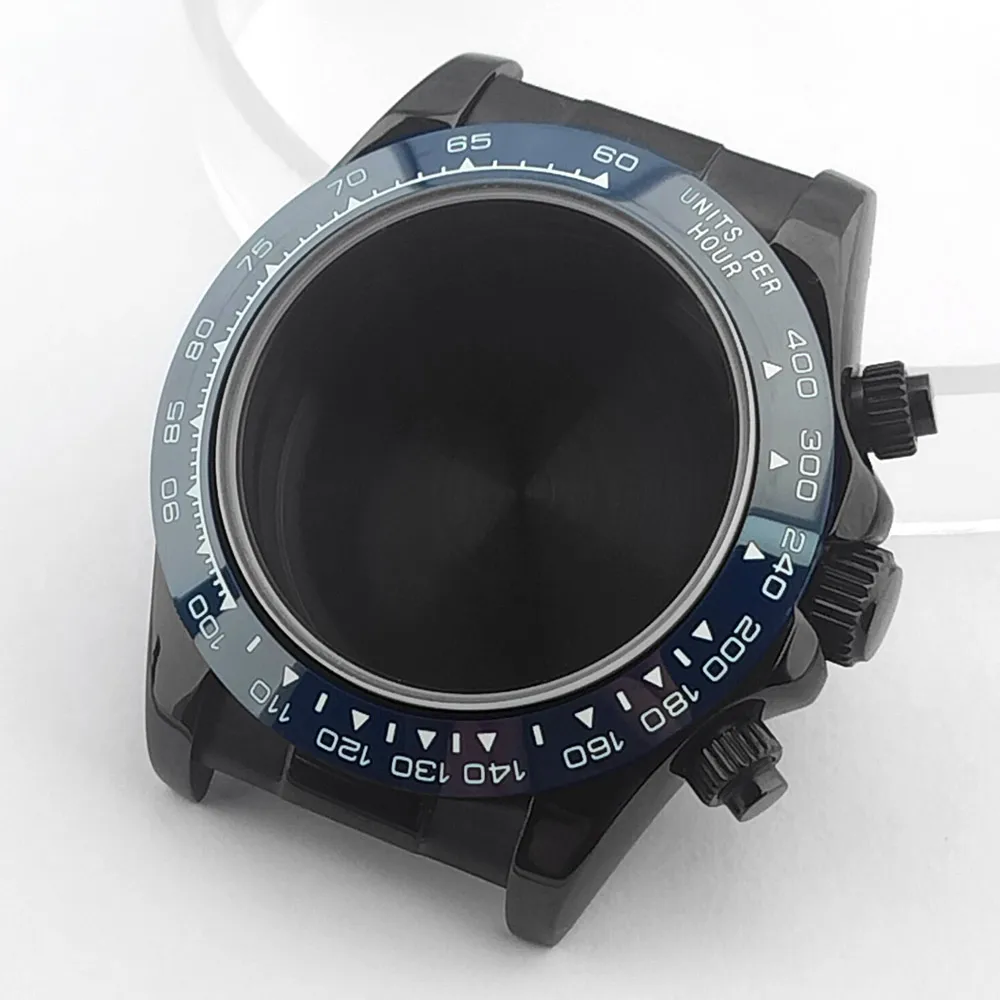 39,3-mm-Uhrgehäuse aus Metall, Gummiarmband, Saphirglas, passend für das VK63-Uhrwerk, silberfarben, roségoldfarben, schwarz, Uhrenzubehörteile, kann zusammengebaut werden. – Detail 28