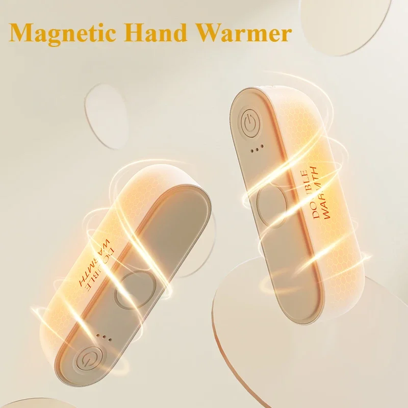 Eary Split Type Magnetic Hand Warmer Rechargeable Model Electric Heating Mini Compact Portable Hand Grip Renewal Lasting Lasting
