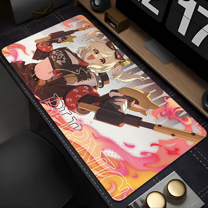 Zenless Zone Zero Burnice Weißes Mauspad, Gaming-Mauspad, HD-Schreibtischunterlage, rutschfestes PC-Zubehör, Tastatur-Pad, Gummi, verlängertes Pad
