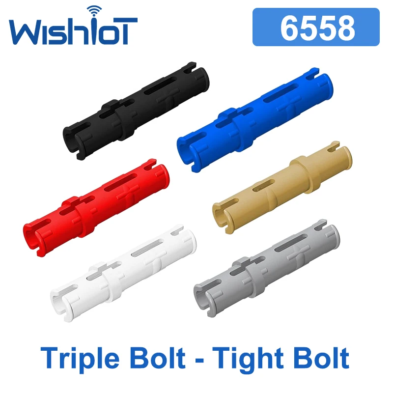 MOC Technical Parts Compatible with Legoeds 6558 1x3 Friction Pin with Bolts at Both Ends Building Blocks Toy Replace Parts