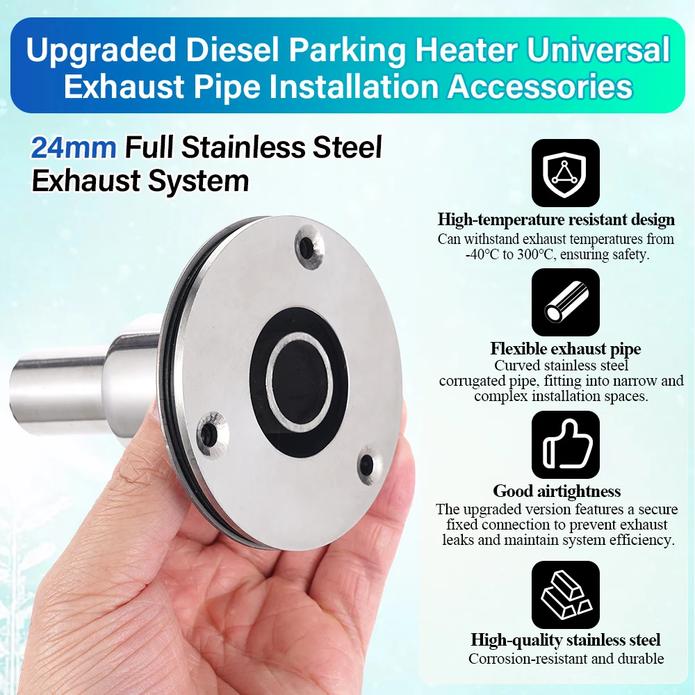 24mm Diesel Heater Exhaust Pipe Kit Exhaust Tube Connector Stainless Steel For Webasto Eberspacher Planar Car Truck Marine