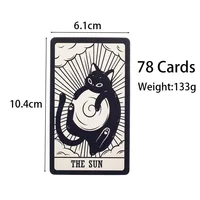 Kitten Tarot Deck 78Pcs Cute Black and White  For Beginners  Version Mysterious Board Game Fun Fortune telling Kit 6