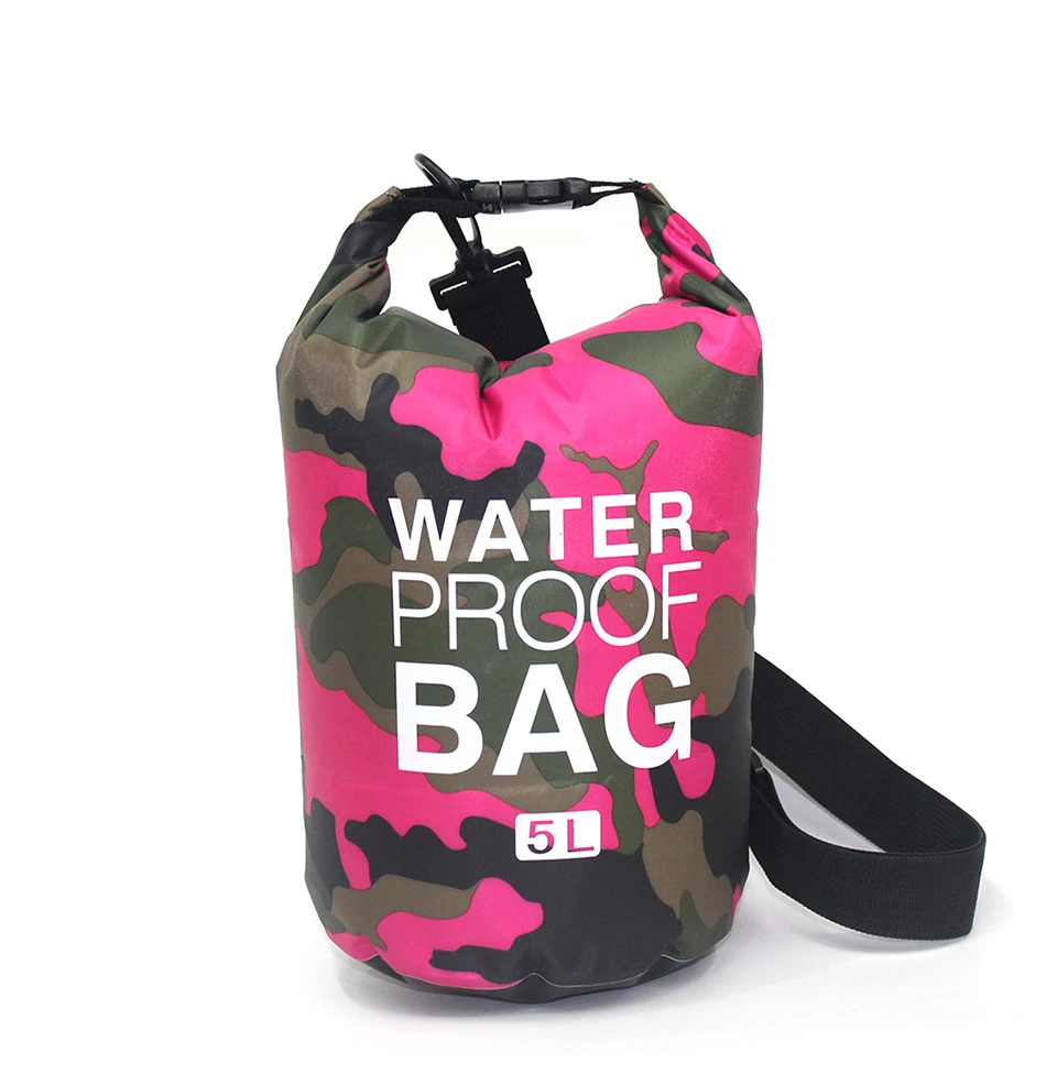 2/5/10/15/30L Outdoor Camouflage Wasserdichte Trockentaschen Tragbare Rafting Tauchen Trockentasche Sack PVC Schwimmtaschen für Flusstrekking – Detail 20