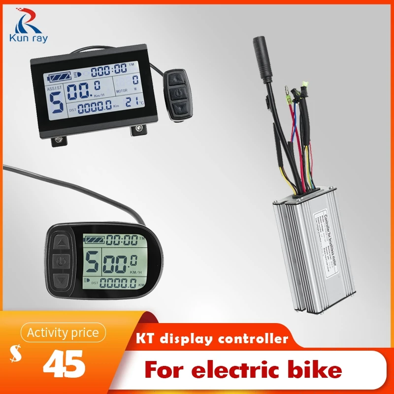 KT Brushless Controller for Electric Bike 350W Speed Controller 500W 22A for E-bike Motor LCD3 Display Scooter Display LCD5