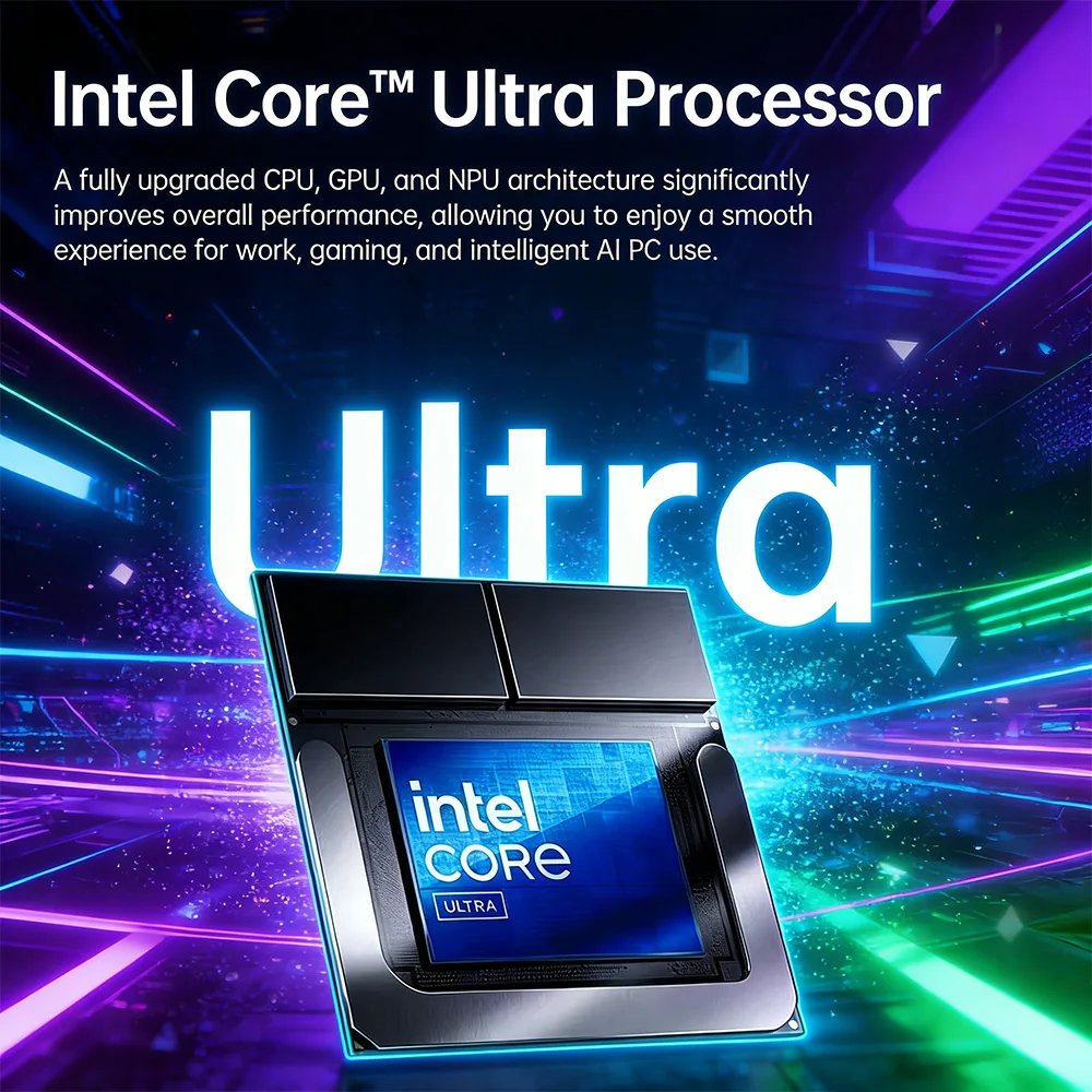 Mini PC da gioco definitiva |   Grafica Intel Core Ultra 9 e ad arco |   Supporto eGPU OCuLink |   DDR5 128 GB |   Doppio LAN e WiFi da 2,5 G