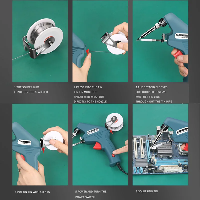 60W elektronische lastoortskit Interne warmte Helpende hand Soldeerboutset Automatische tintoevoermachine Power Repair Tools