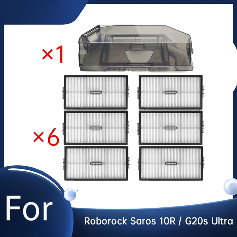 A85I-Dust Box With 6 Filter For Roborock Saros 10R / G20S Ultra Vacuum Cleaner Replacement Dustbin Enhanced Cleaning Efficiency