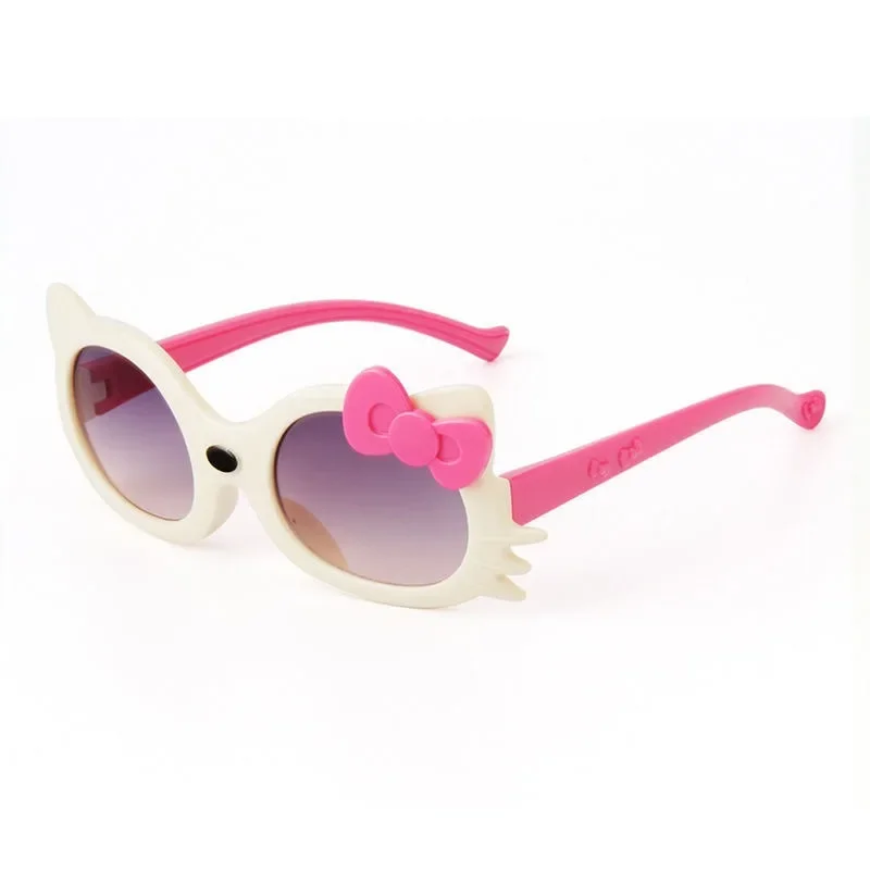 Sanurgente-Lunettes de soleil Hello Kitty pour enfants, accessoires de photographie de dessin animé, lunettes de soleil carillon chat KT, ornements Kawaii mignons, cadeaux de vacances