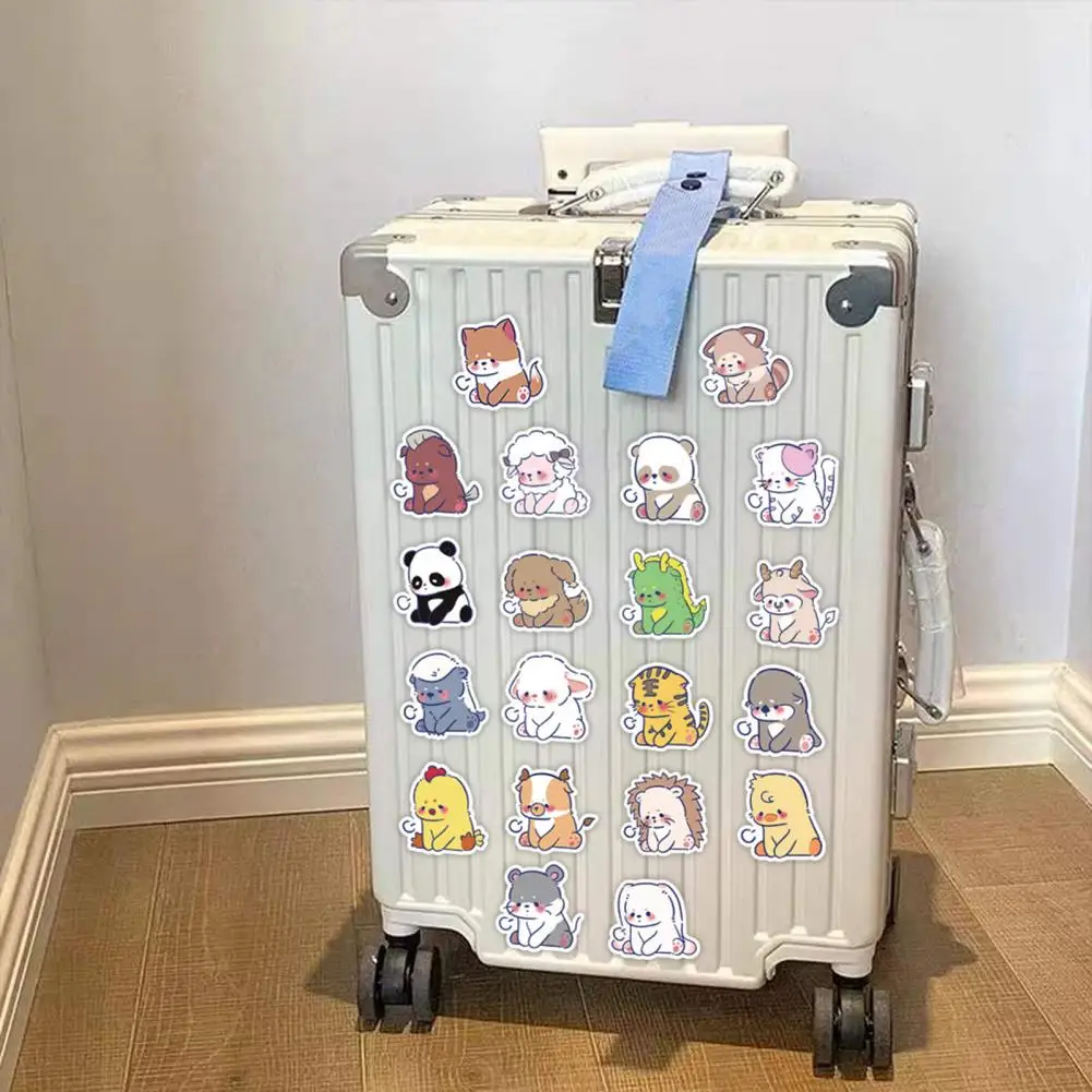 Anti-fade 60Pcs Fashion Animal Pattern Water Cup Laptop Graffiti Sticker Bright Color Panda Sticker Clear Printing   Home Decor