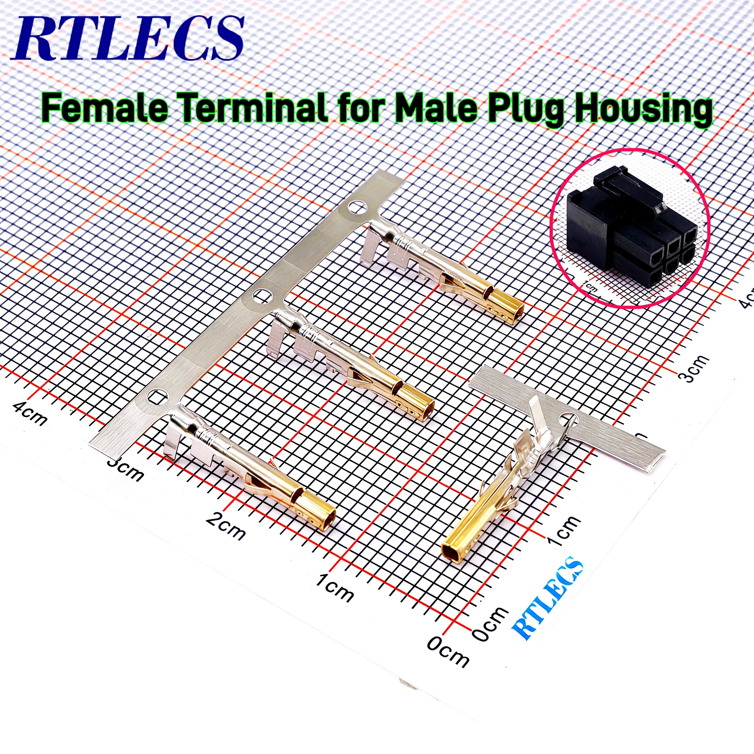 100pcs 4.20 mm 5557 Terminal Female Male Needle Contact Pins Gold Plate 3900-0039 Wire 22-18 AWG For Computer Power Shell