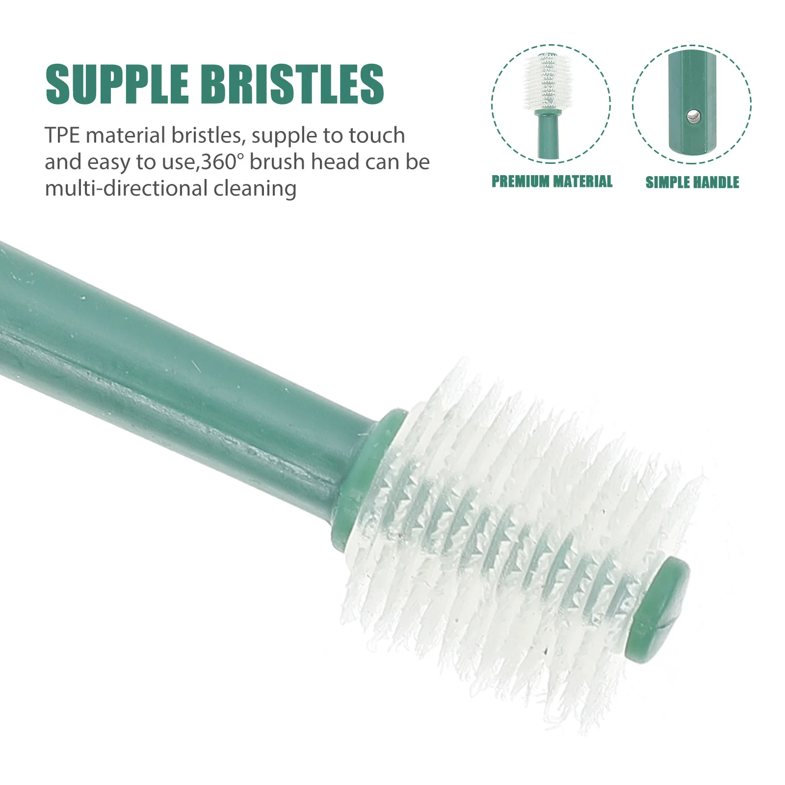 

2Pcs Pet Toothbrush 360 Degree 3D Cleaning Soft Bristle Dog Cat Oral Care Teeth Cleaning Brush Small Pets Use Cat Toothbrush