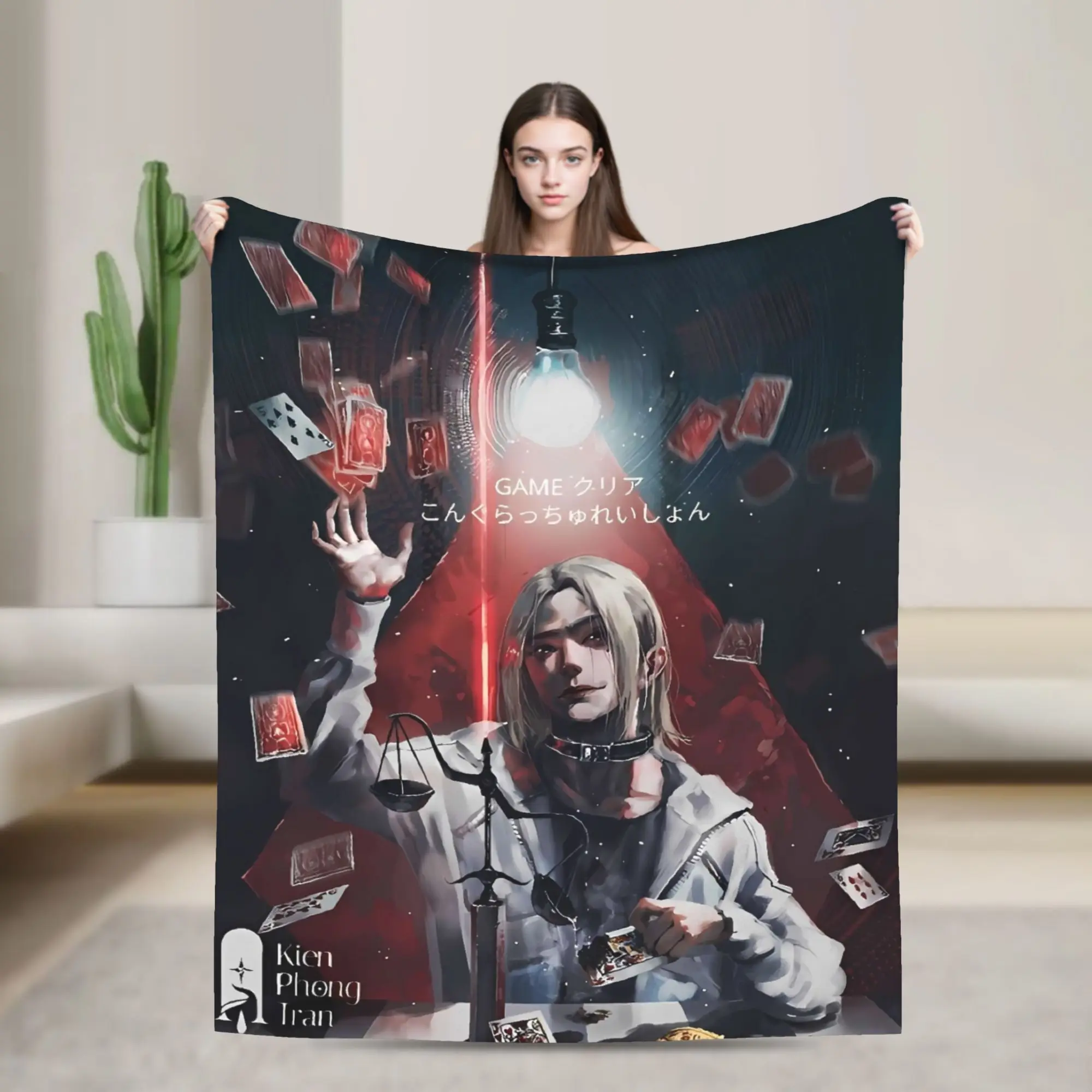 

Soft Warm Blanket Travel Office Nijiro Murakami Alice In Borderland 3 Throw Blanket Flannel Bedspread For Bedroom Sofa Bed Cover